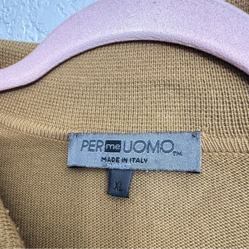 PermeUomo Italy Mens Soft Touch Camel Sweater - Size XL